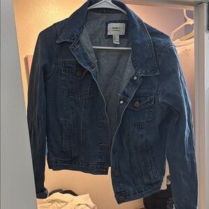 Cropped Denim Jacket with Button Details